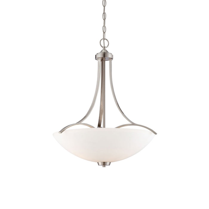 Overland Park Pendant Light in Brushed Nickel.