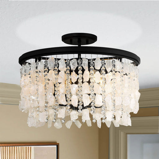 Shimmering Elegance Semi Flush Mount Ceiling Light in Detail.