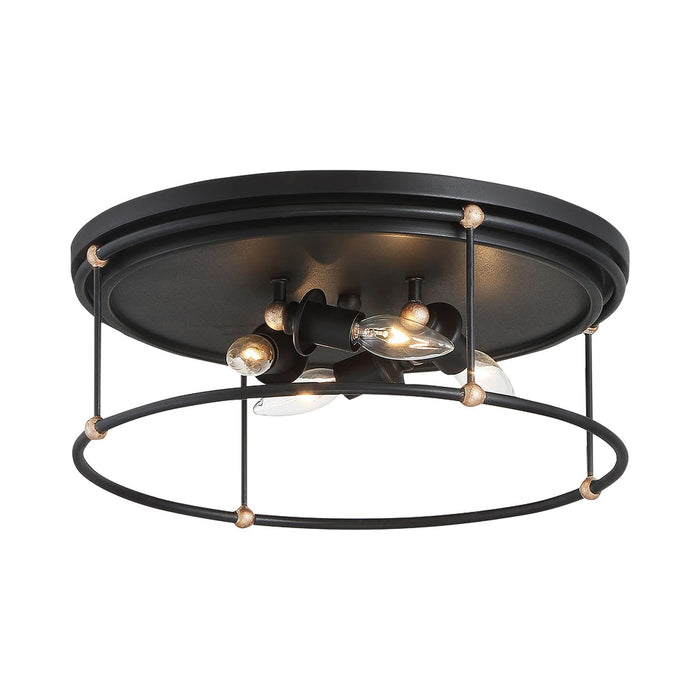 Westchester County Flush Mount Ceiling Light in Sand Coal with Skyline Gold Leaf.