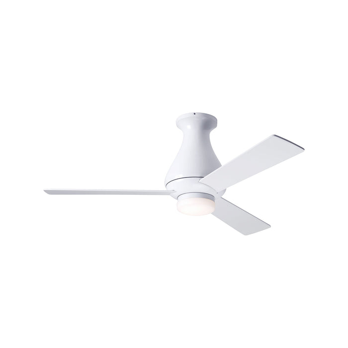 Altus 42-Inch Flush Mount Ceiling Fan in Gloss White/White (LED).