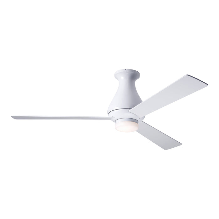 Altus 52-Inch Flush Mount Ceiling Fan in Gloss White/White (LED).