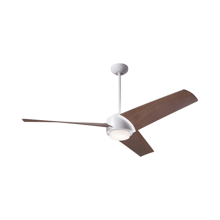 Ambit DC LED Ceiling Fan in Matte White (Mahogany Blade).