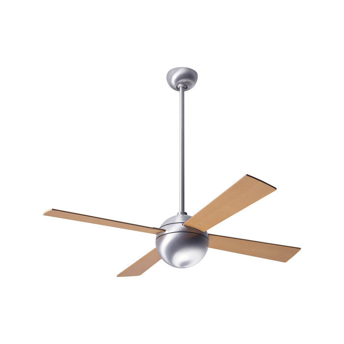 Ball 42-Inch Ceiling Fan in Brushed Aluminum/Maple (Non-LED).