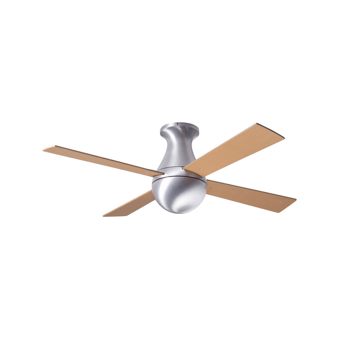 Ball 42-Inch Flush Mount Ceiling Fan in Brushed Aluminum/Maple (Non-LED).