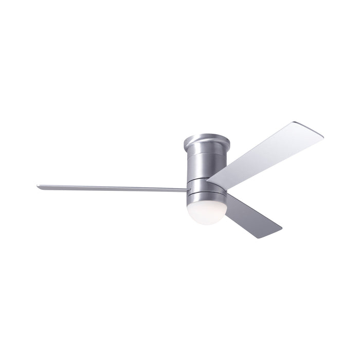 Cirrus DC LED Flush Mount Ceiling Fan in Brushed Aluminum (Aluminum).