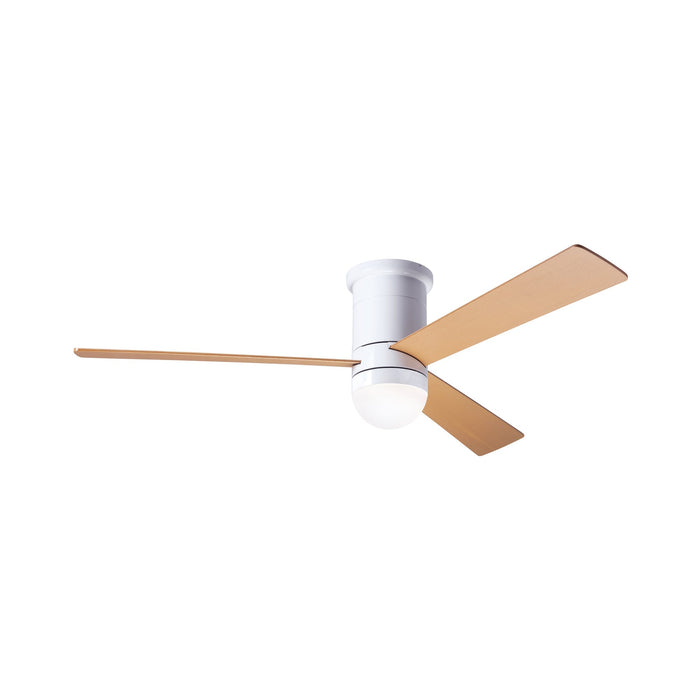 Cirrus DC LED Flush Mount Ceiling Fan in Gloss White (Maple).