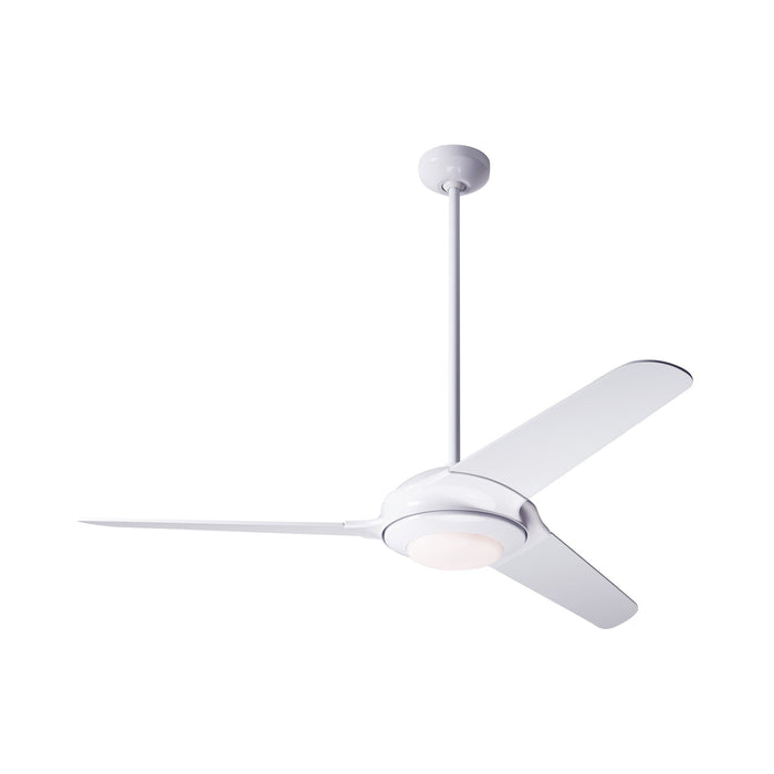 Flow LED Ceiling Fan in Gloss White (White).