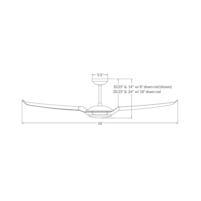 IC/Air 2 LED Ceiling Fan - line drawing.