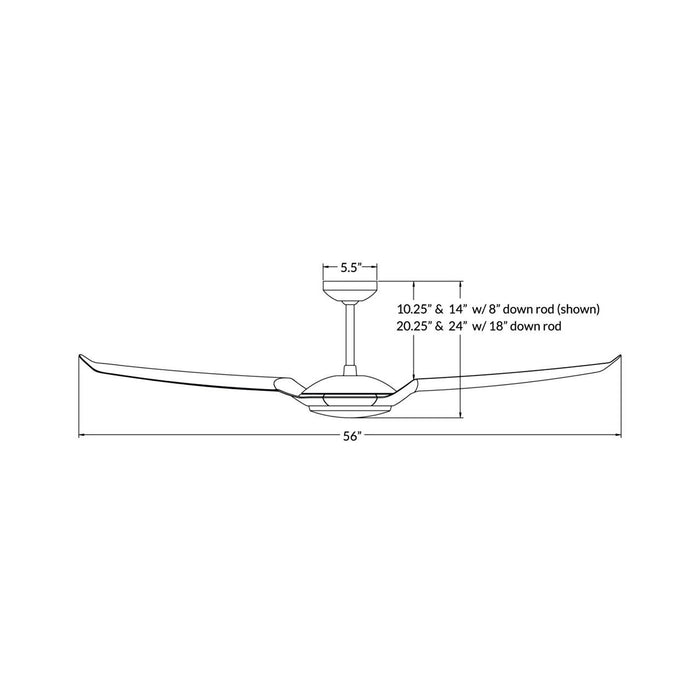 IC/Air 3 LED Ceiling Fan - line drawing.