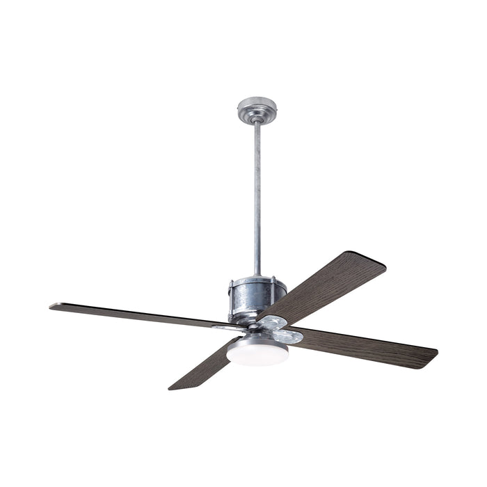 Industry DC LED Ceiling Fan in Galvanized/Graywash.