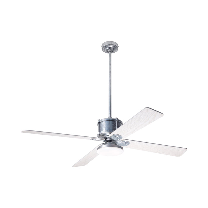 Industry DC LED Ceiling Fan in Galvanized/Whitewash.