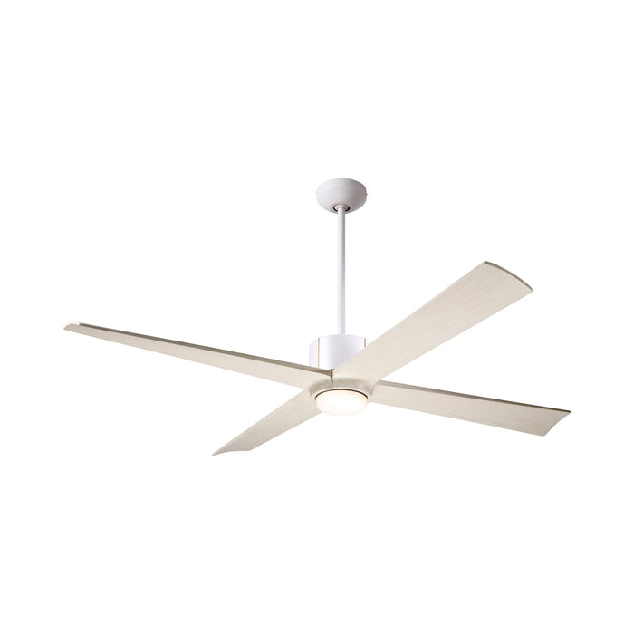 Nouveau DC LED Ceiling Fan in Matte White/Brass/Whitewash.