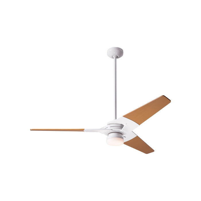 Torsion 52-Inch 17W LED Ceiling Fan in Gloss White/Maple (52-Inch).