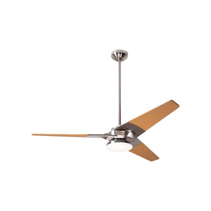 Torsion 52-Inch 20W LED Ceiling Fan in Bright Nickel/Maple (52-Inch).