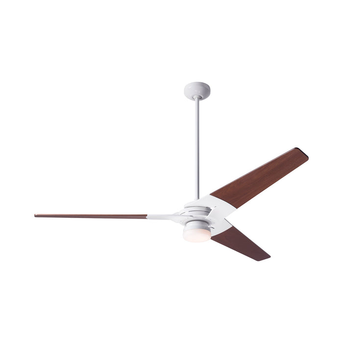 Torsion 62-Inch 17W LED Ceiling Fan in Gloss White/Mahogany (62-Inch).