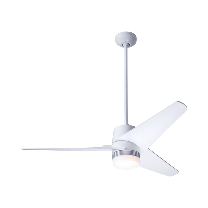 Velo DC LED Ceiling Fan in Gloss White/White.