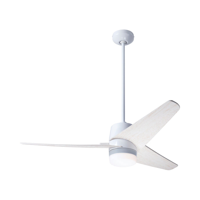 Velo DC LED Ceiling Fan in Gloss White/Whitewash.