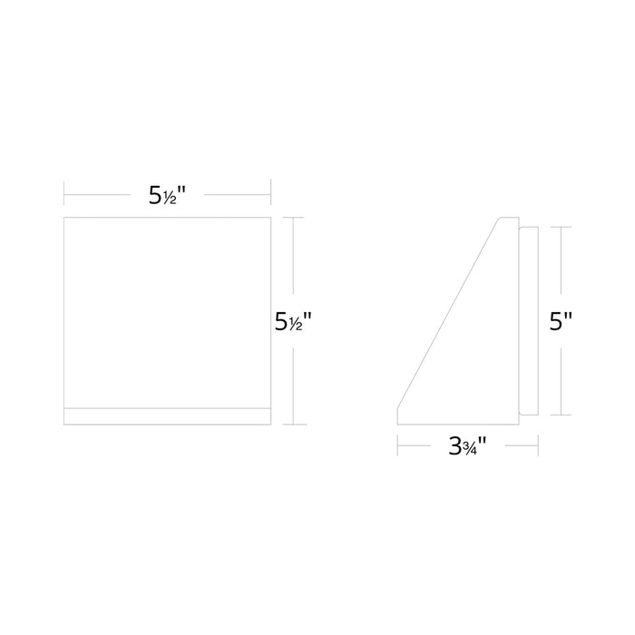 Flue Outdoor LED Wall Light - line drawing.