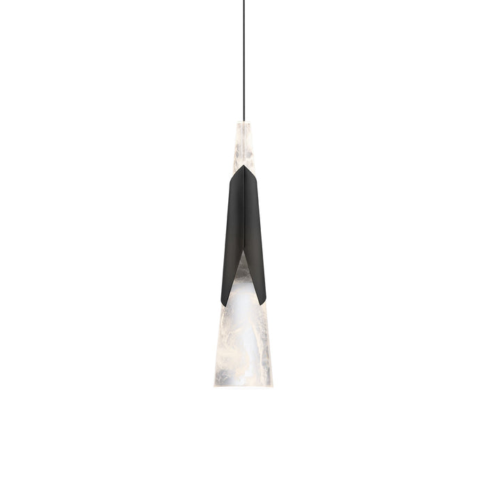 Kilt LED Mini Pendant Light in Black (3000K).