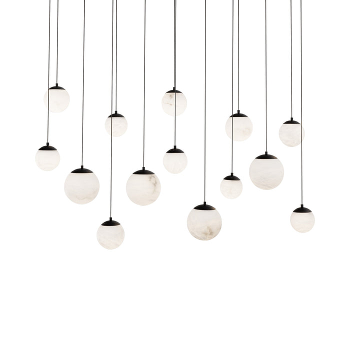 Pisces LED Linear Pendant Light in Black (14-Light).