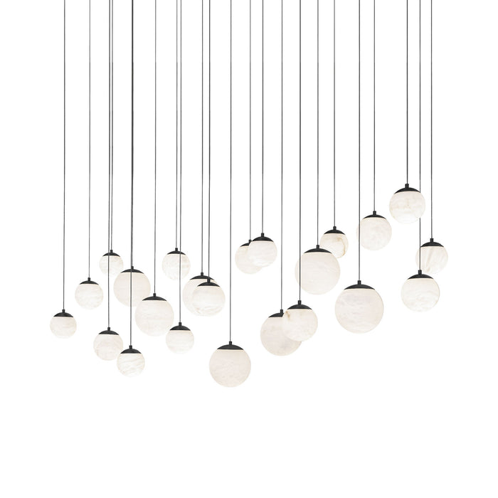 Pisces LED Linear Pendant Light in Black (23-Light).