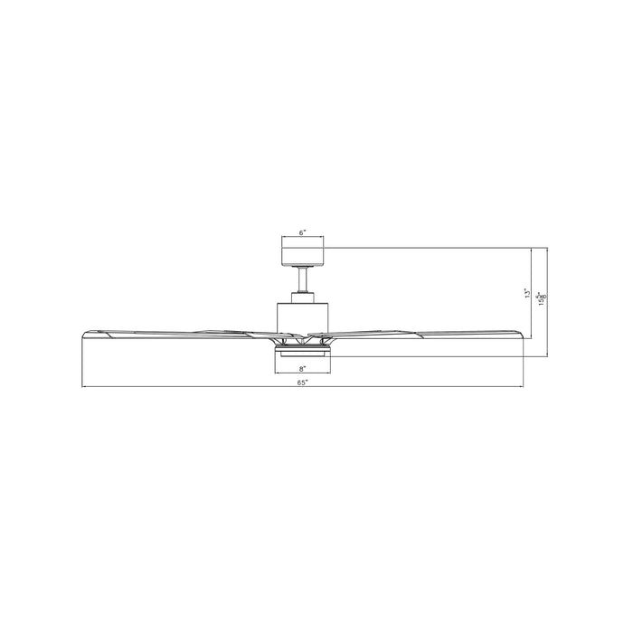 Size Matters Outdoor Ceiling Fan - line drawing.