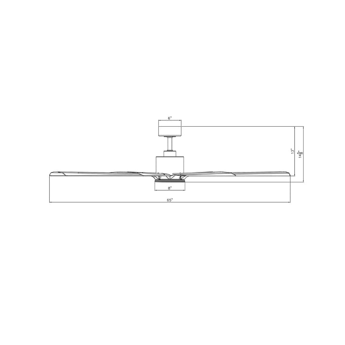 Size Matters Outdoor Ceiling Fan - line drawing.