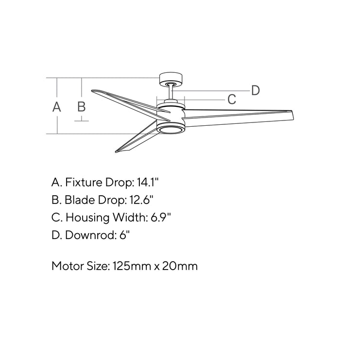 Armstrong LED Ceiling Fan - line drawig.