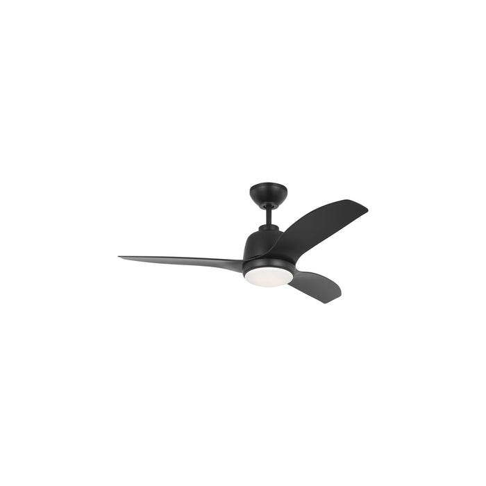 Avila Indoor / Outdoor LED Coastal Ceiling Fan in Midnight Black (44-Inch).