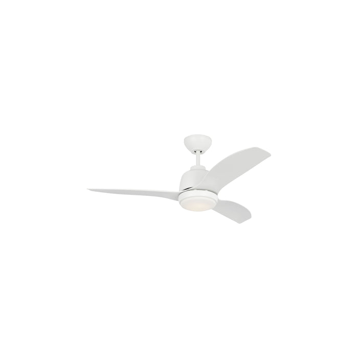 Avila Indoor / Outdoor LED Coastal Ceiling Fan in Matte White (44-Inch).