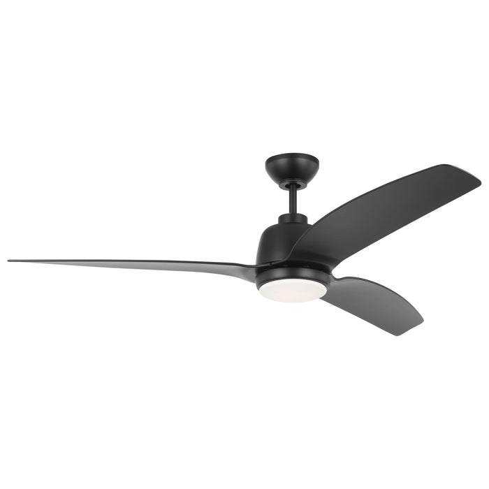Avila Indoor / Outdoor LED Coastal Ceiling Fan in Midnight Black (60-Inch).