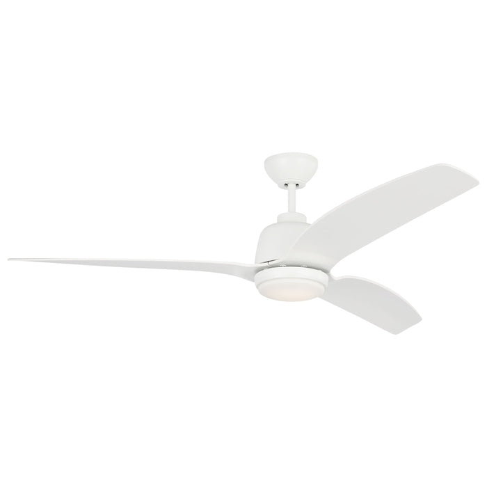 Avila Indoor / Outdoor LED Coastal Ceiling Fan in Matte White (60-Inch).