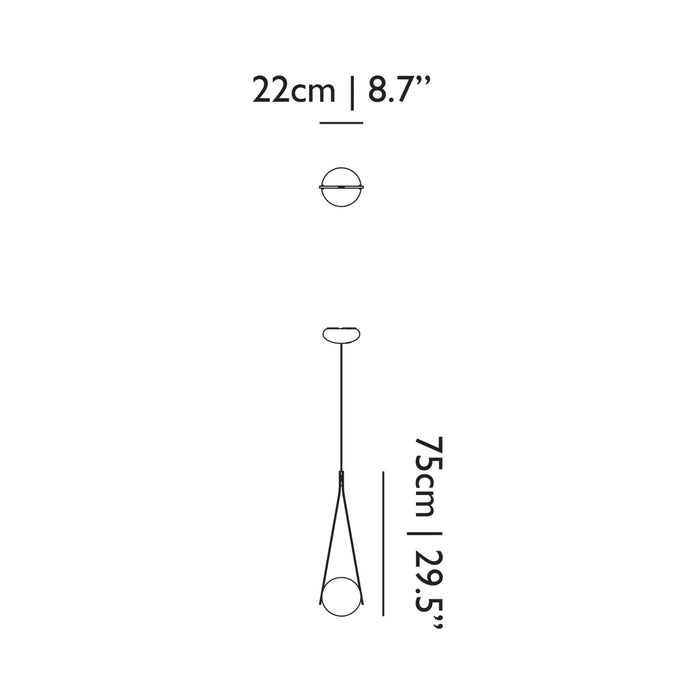 NomNom LED Pendant Light - line drawing.