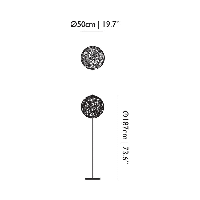 Random II Floor Lamp - line drawing.