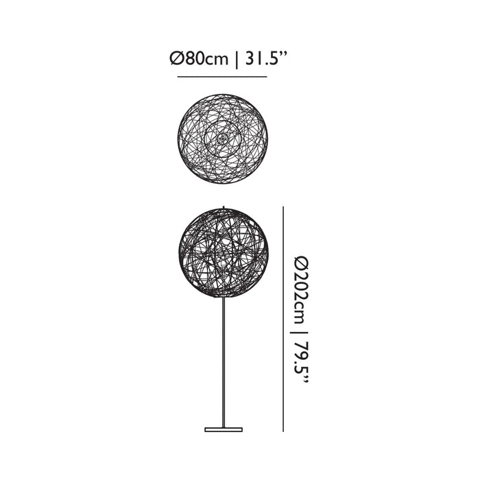 Random II Floor Lamp - line drawing.