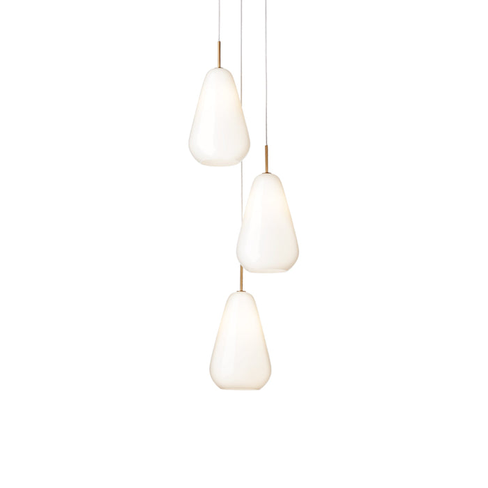 Anoli Chandelier in Opal White (3-Light).