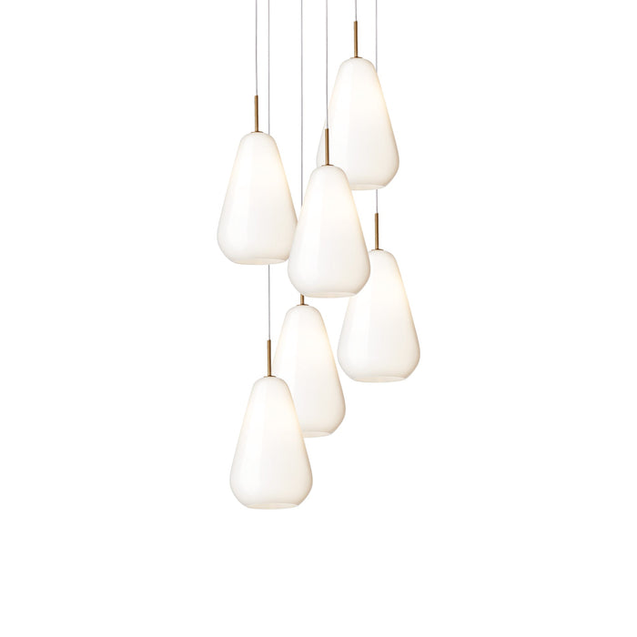 Anoli Chandelier in Opal White (6-Light).