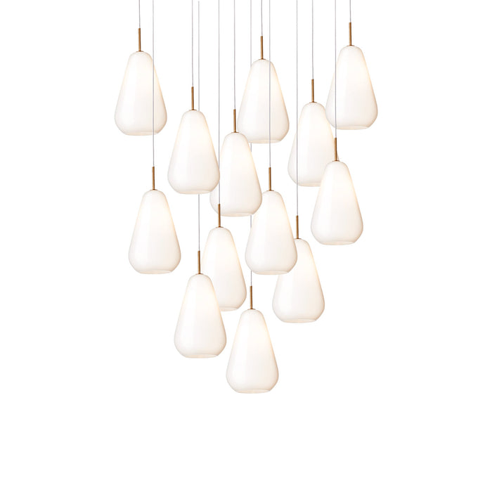 Anoli Chandelier in Opal White (13-Light).