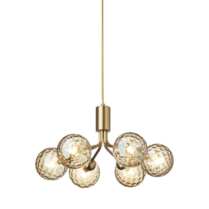 Apiales Chandelier in Brushed Brass/Optic Gold (6-Light).