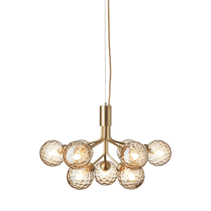 Apiales Chandelier in Brushed Brass/Optic Gold (9-Light).