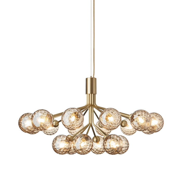 Apiales Chandelier in Brushed Brass/Optic Gold (18-Light).