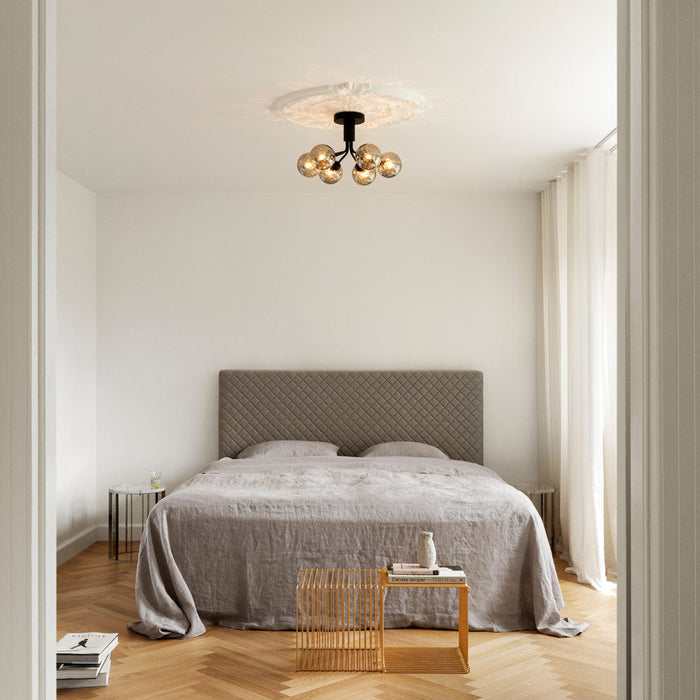 Apiales Semi Flush Mount Ceiling Light in bedroom.