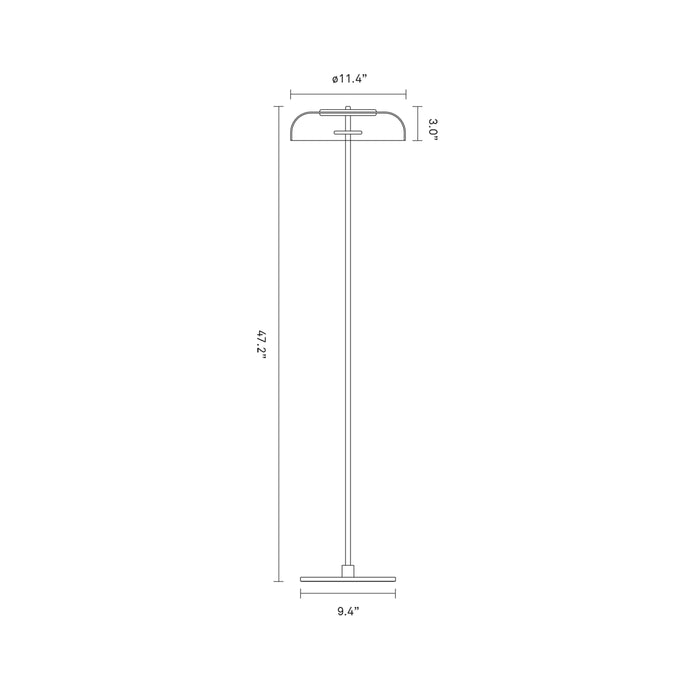 Blossi LED Floor Lamp - line drawing.