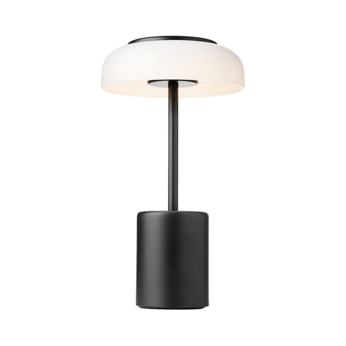 Blossi LED Mini Portable Table Lamp in Black/Opal.