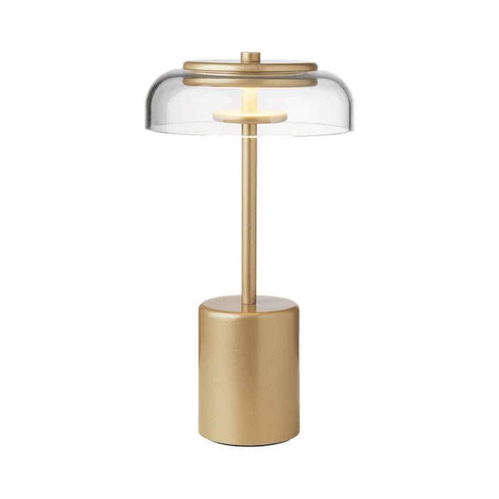 Blossi LED Mini Portable Table Lamp in Nodric Gold/Clear.