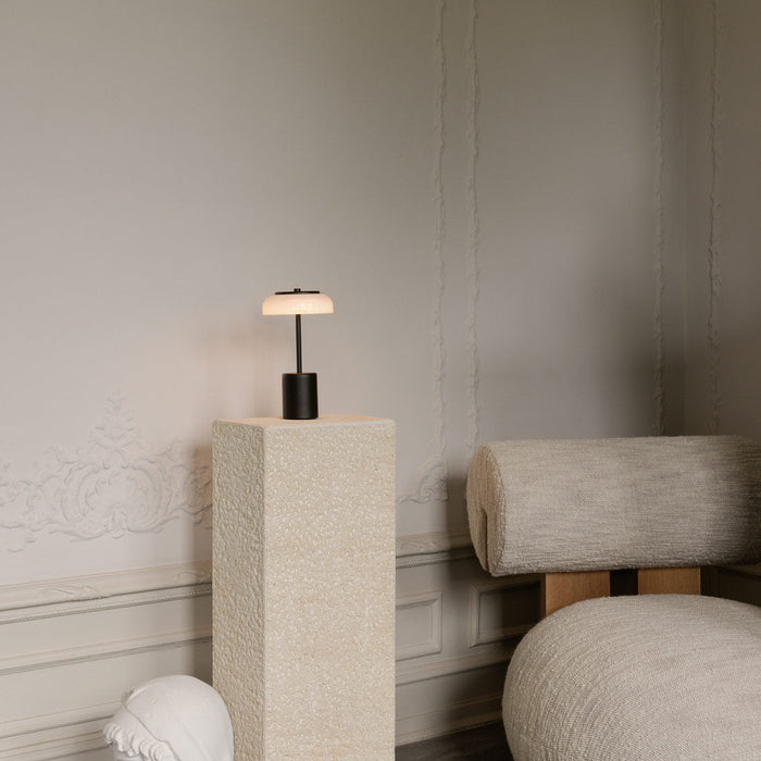 Blossi LED Mini Portable Table Lamp in living room.