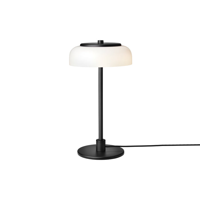 Blossi LED Table Lamp in Black/Opal White (Small).