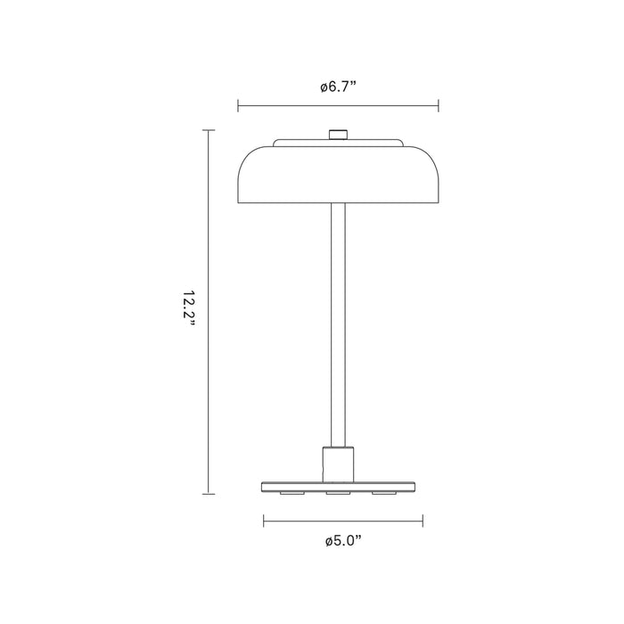 Blossi LED Table Lamp - line drawing.