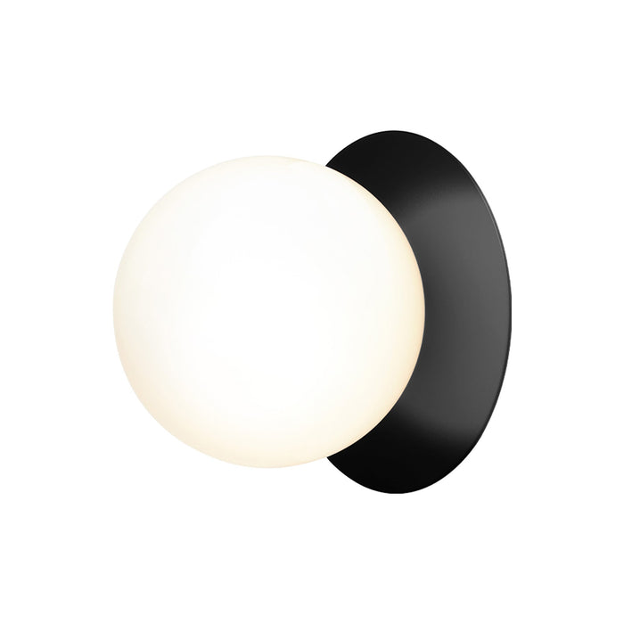 Liila IP 44 Ceiling / Wall Light in Black/Opal White (Medium).