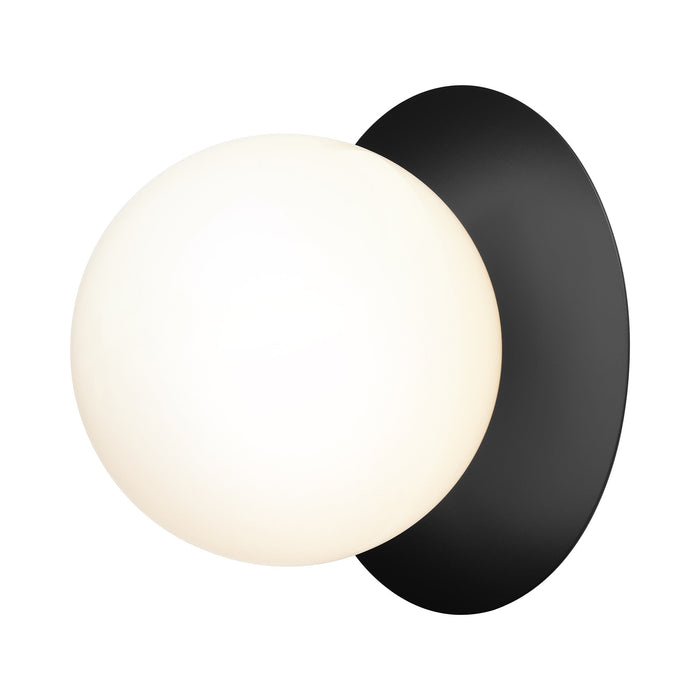 Liila IP 44 Ceiling / Wall Light in Black/Opal White (Large).